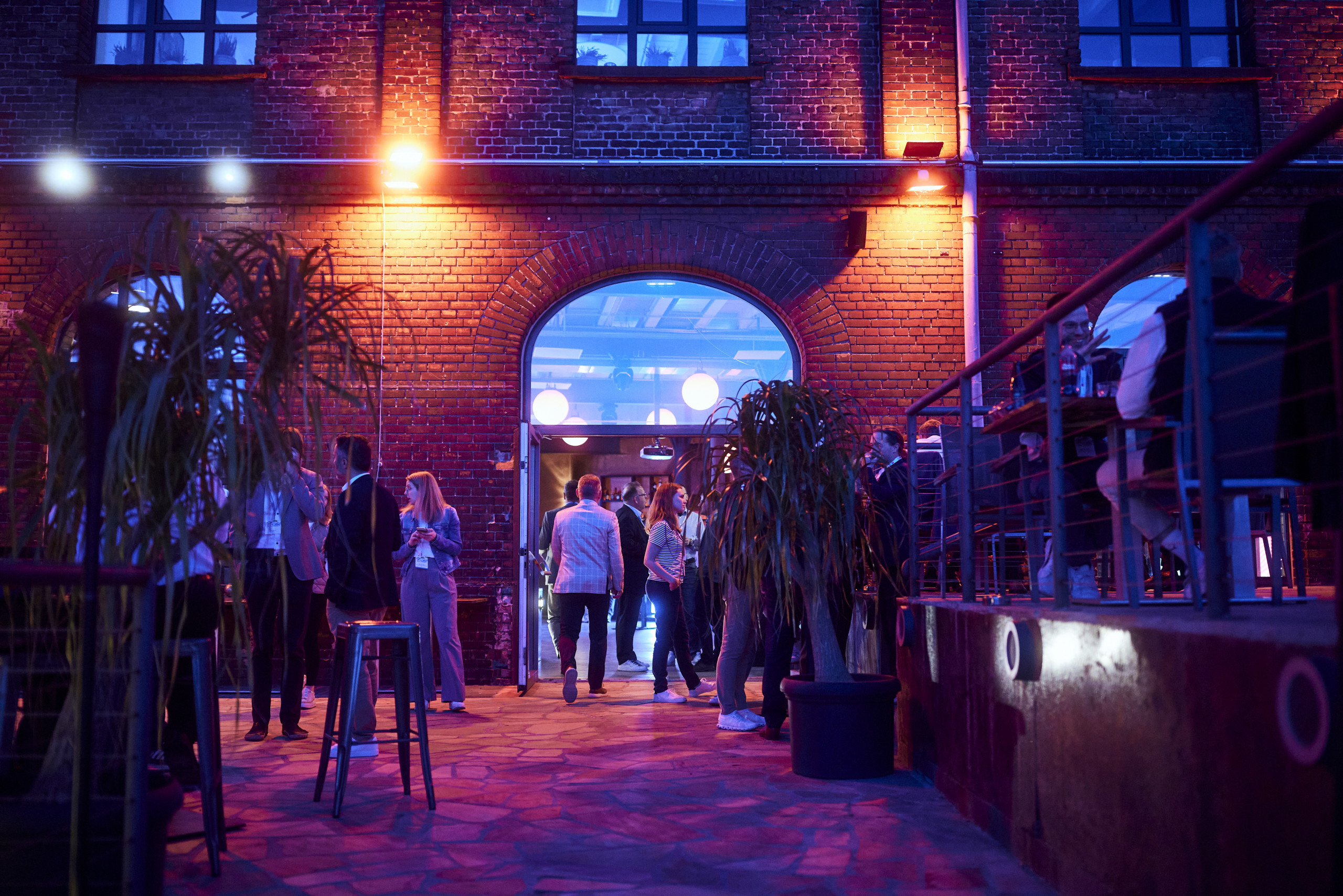 Terrasse der Manufaktur in der Nacht